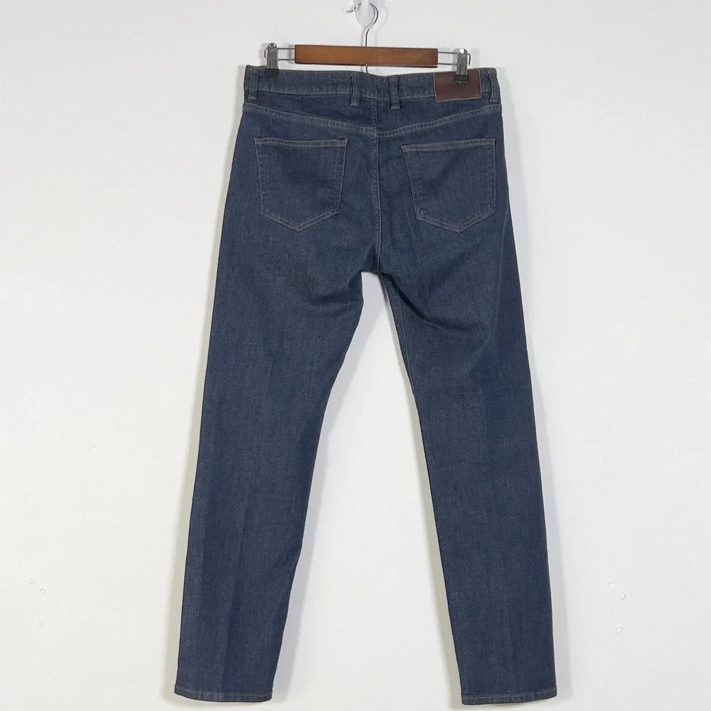 Peter Millar Crown Straight Leg Jeans Mens Sz 32x30 Blue Stretch Denim Dark Wash